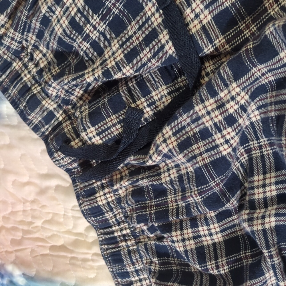 Men’s Blue Plaid Lounge / Casual Pants – Size XL | 100% Cotton - Picture 15 of 16
